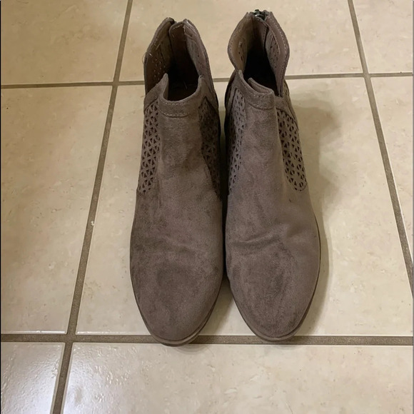 Madden Taupe Eyelet Booties - Picture 2 of 6